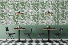3D Floral Leaves Pattern Self-adhesive Removeable Wallpaper Wall Mural