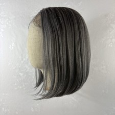 Daily WIG 11  straight bob cut Grey HUMAN Hair Blend, Lace front