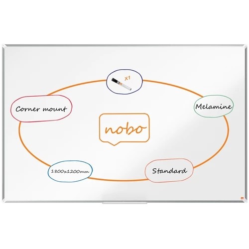 Nobo Premium Plus Melamine Whiteboard 1800x1200mm 1915171