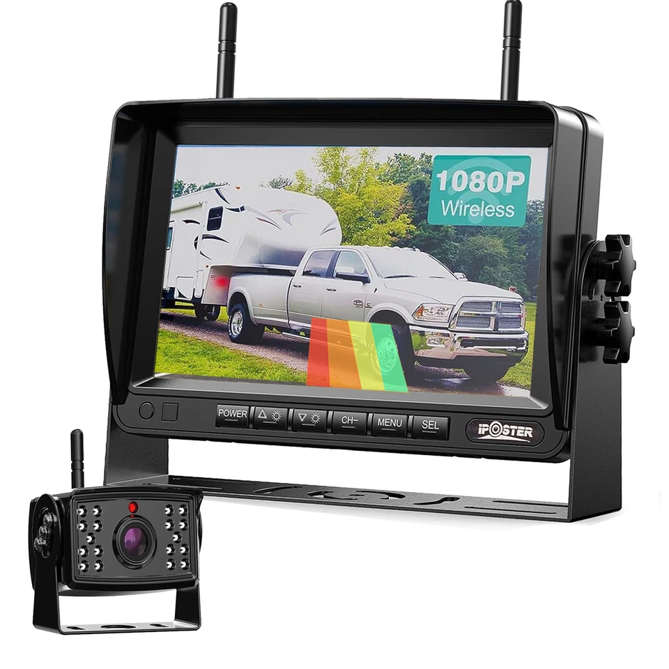 1080P Wireless RV Backup Camera System 7" DVR Monitor for Truck Trailer Camper - Image 4 of 4