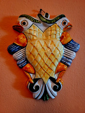 Vintage Italian Ceramic Wall Hanging Decor Plate Porcelain Chicken European Art