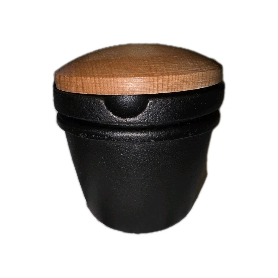 Zassenhaus Cast Iron Spice Grinder Set with Beech Wood Lid, 3" Grinder, Black