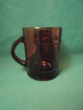Anchor Hocking/Fire King Clear Amber/Brown Glass Coffee Mug Made In USA