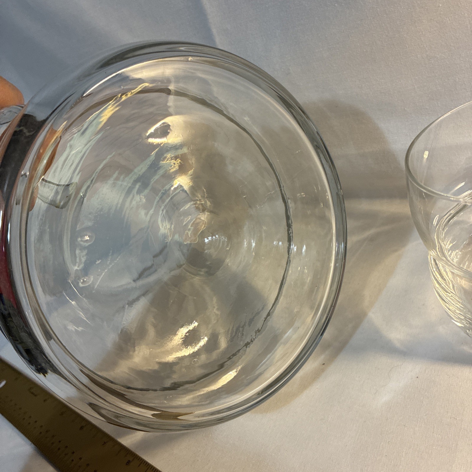Pitcher And 6 Glasses /Tumblers Vtg. Hand Blown In Italy Never used Clear Glass