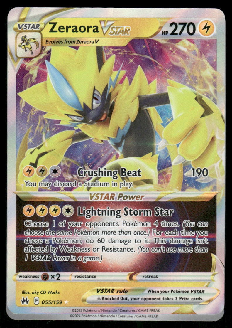 Zeraora VSTAR 055/159 Ultra Rare Holo NM Pokemon Crown Zenith