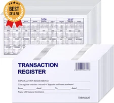 24 PCS Check Registers for Personal Checkbook, Easy to Read Checkbook Register