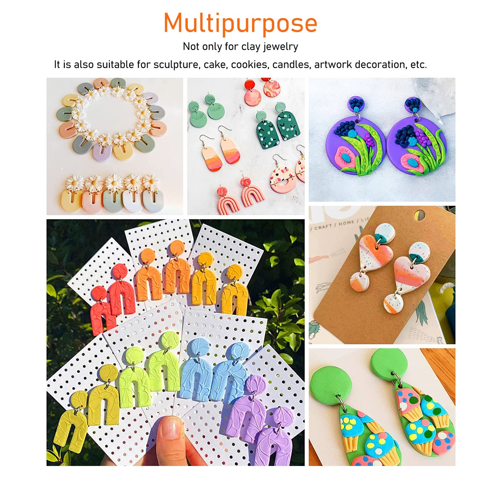 24pcs Polymer Clay Earring Cutters Hand Crafted Thickened Edge Food Safe