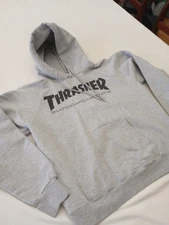 Thrasher Magazine Men's Hoodie Sweatshirt Small Gray Pullover Skateboard Skater