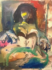 Fauvist Portrait Woman Figure Oil On Canvas 18x24 Original Signed