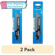 (2 pack) HART 6-inch 8 TPI Carbide Metal Cutting Reciprocating Saw Blade