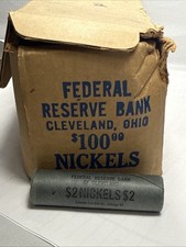 1963 D JEFFERSON NICKEL ORIGINAL BANK WRAP (ONE ROLL) OBW Cleveland 5 CENT ROLL
