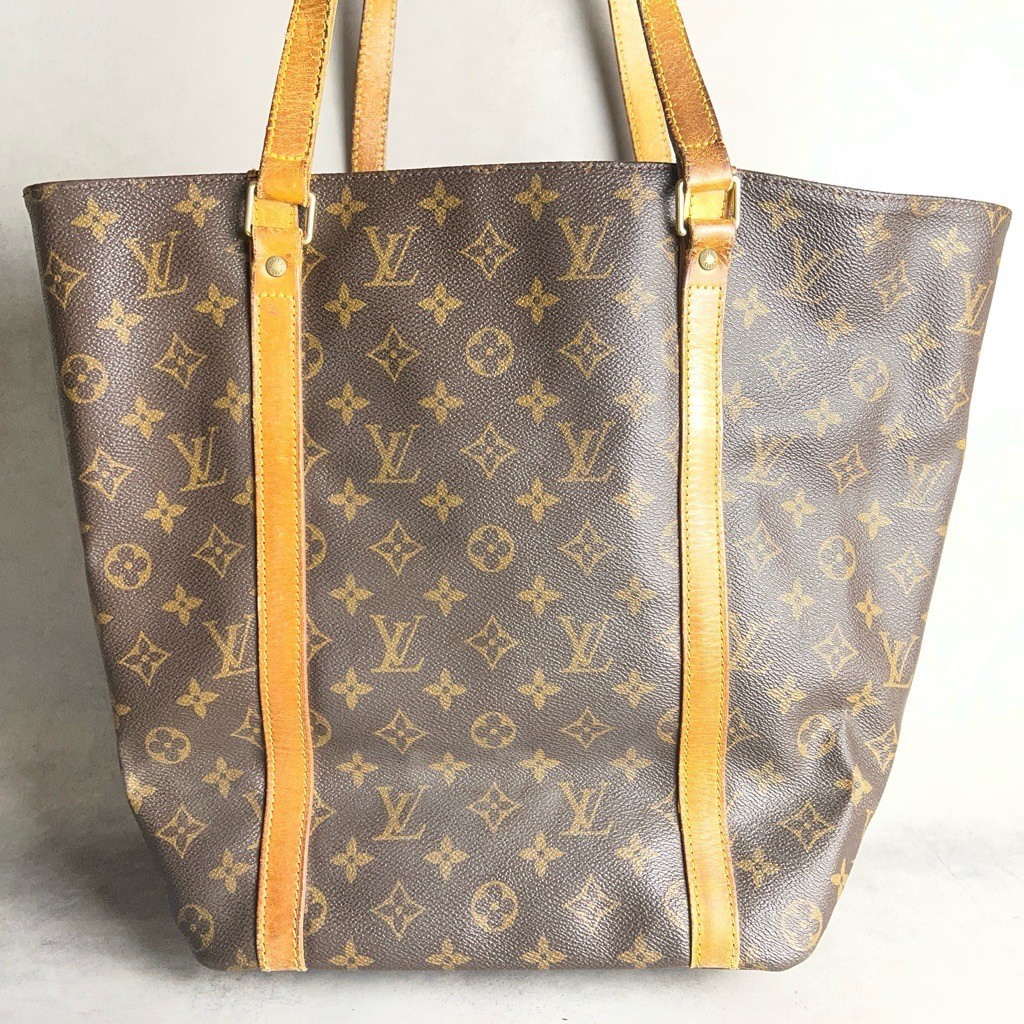LOUIS VUITTON Vintage Sac shopping Monogram Brown Tote Shoulder bag From Japan
