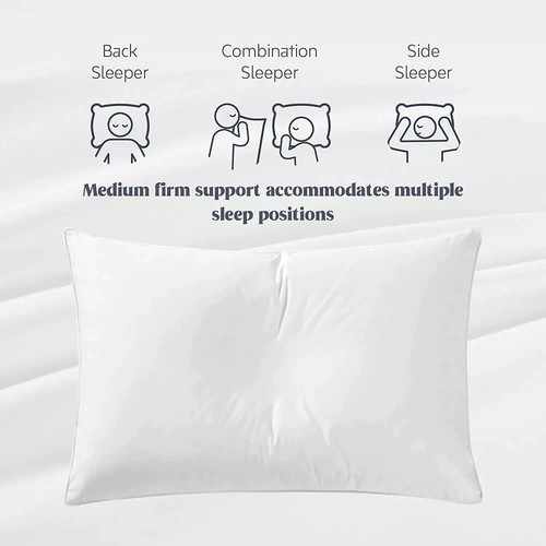 2 or 4 Pack Goose Feather & Down Pillows Extra Filled Soft Hotel Quality UK Size - Picture 8 of 14