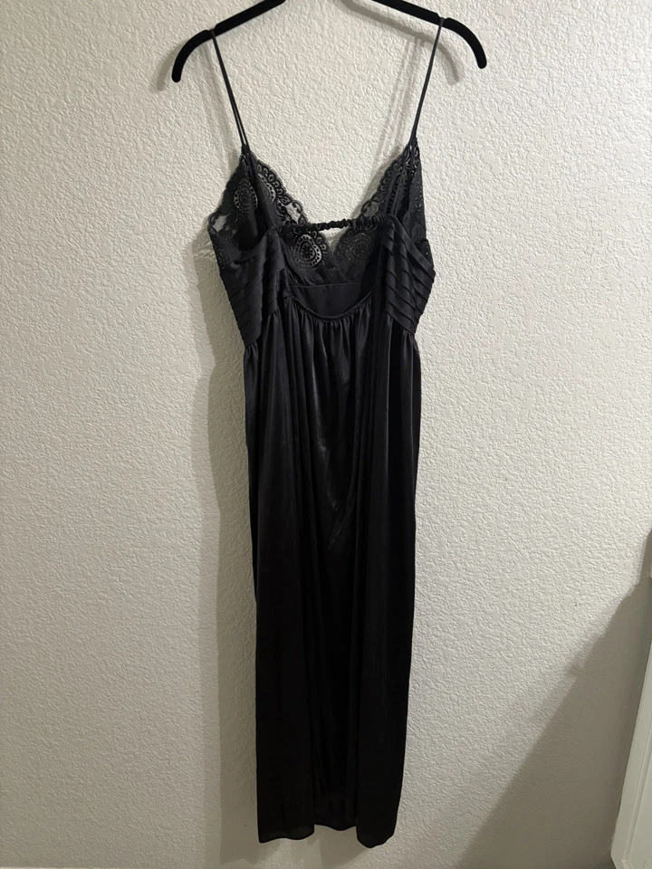 Conjunto de bata y camisón vintage Lily of France negro talla mediana Foto 4 de 4