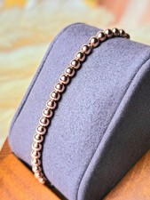 New Solid 9ct Rose Gold Bracelet Ball Beaded Expandable Balls 4mm Adjustable