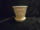 VTG Shawnee Pottery White/Ivory 4.5x4.5" Ribbon And Bow Ceramic Planter