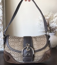 Coach Soho Buckle Flap Suede Leather Monogram Purse Y2K 2007 F10925