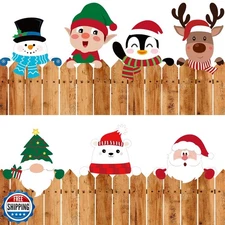 Beeveer 7 Pcs Christmas Fence Peeker Decoration Yard Decorations 