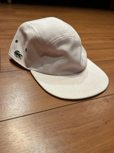 Casquette de camp Supreme x Lacoste Pique Knit rose SS17