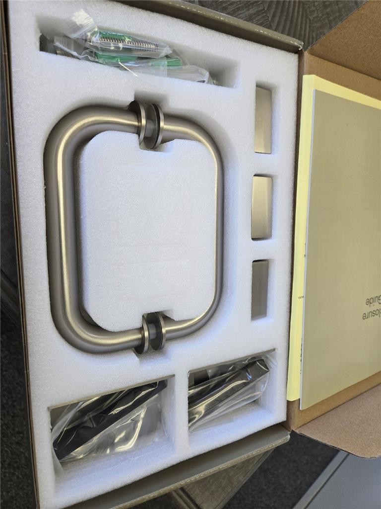 = Glasswarehouse Wall Hinge Shower Enclosure Hardware Kit Brush Nickel GWWHKITBN