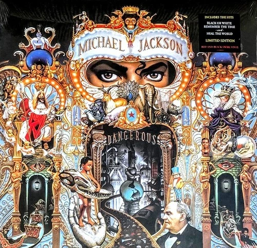 MICHAEL JACKSON DANGEROUS - RED & BLACK SWIRL VINYL 2-LP SET " NEW, SEALED "