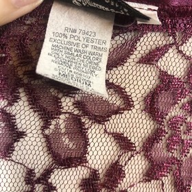 Intimate Affair Robe Womens Size M Ruby Lace Kimono Tie Robe Satin Trim Sexy