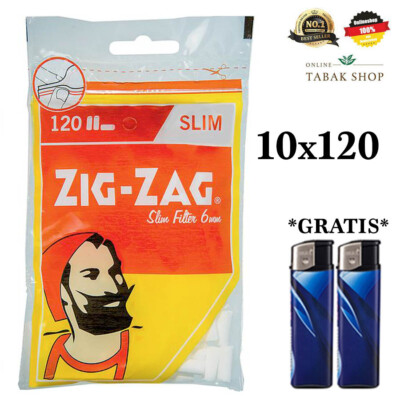 10x120er ZIG ZAG Spezial Drehfilter Slim Filter 6mm