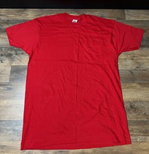 Vintage Fruit Of The Loom Shirt Mens XL Blank Single Stitch USA Made Red Pocket