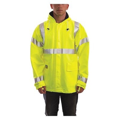 Tingley J44122 Eclipse Arc Flash Rain Jacket, Cat 2, Ylw/Green, 5Xl