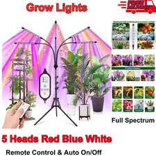 LED Grow Light with Stand for Indoor Plants Full Spectrum Plant Grow Lamp 5 Head