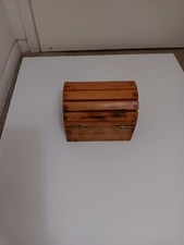 vintage 7x5 1/2 5 inches wood treasure trinket box