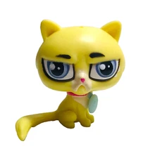 LPS Littlest Pet Shop Gunter Moody Persian Cat Grumpy Figure Figurine Yellow