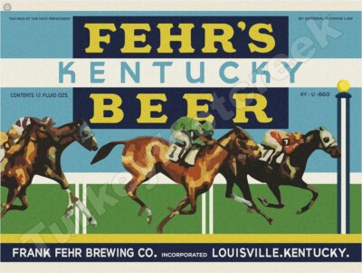 Fehr's Kentucky Beer Label 9'' x 12'' Metal Sign