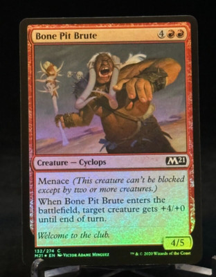 MTG Magic the Gathering M21 Foil Bone Pit Brute - Common