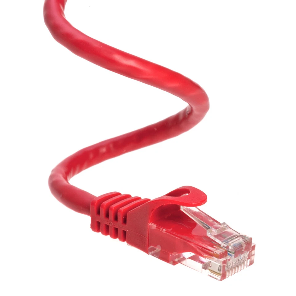 CAT6 Ethernet Patch Cord RJ-45 LAN Network Cable Red 50FT- 200FT Multi-Pack LOT - Image 3 of 4