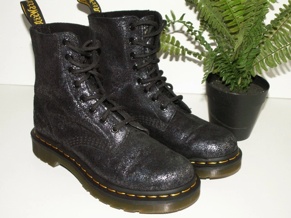 Dr Martens 1460 PASCAL gunmetal iridescent crackle leather boots