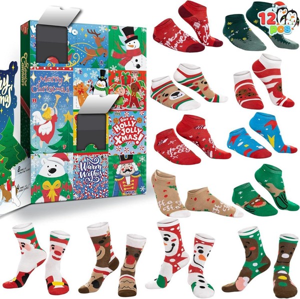 Adventskalender 2024 Weihnachtssocken 12 Tage Countdown Geschenk-image