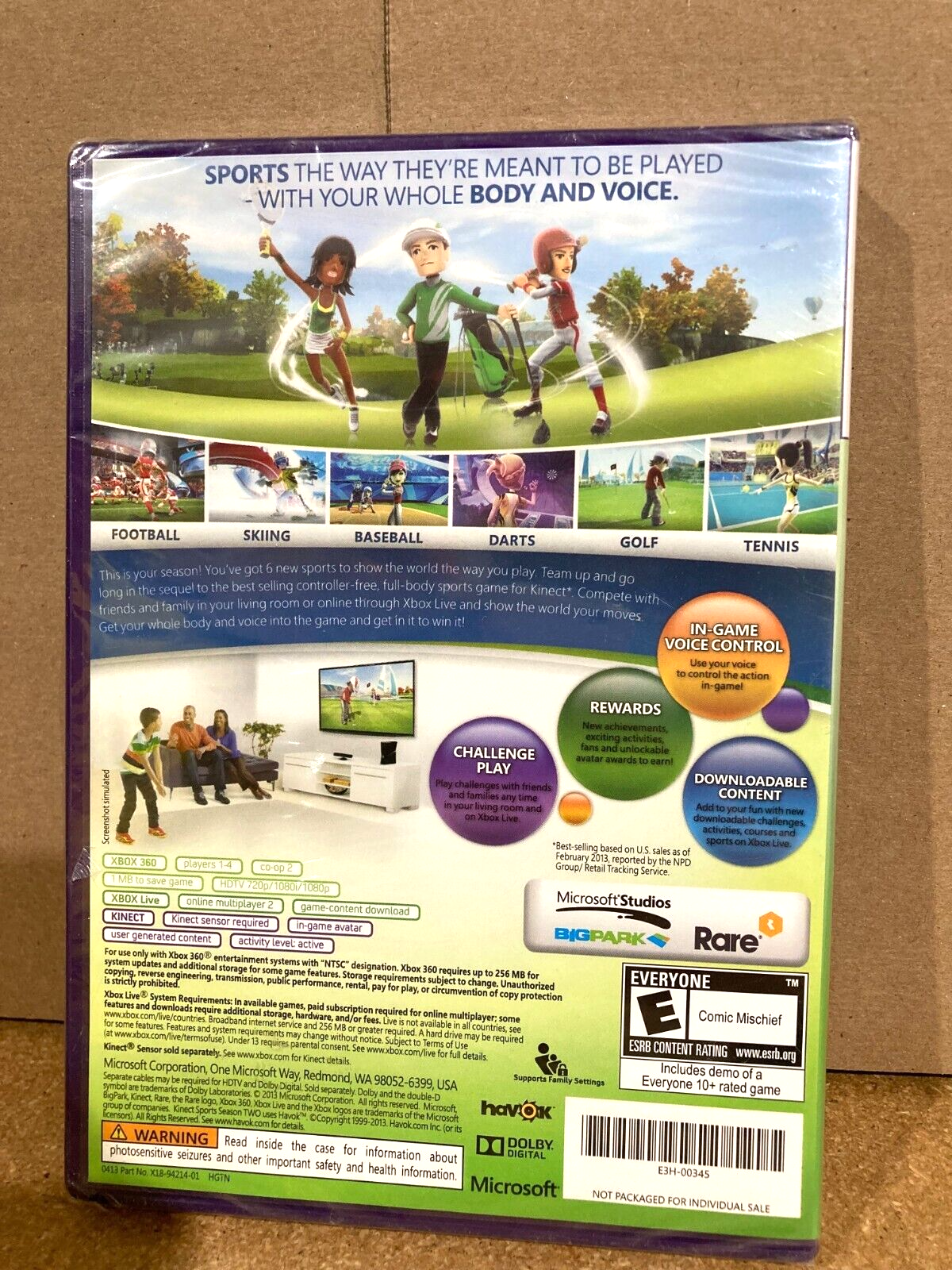 XBOX 360 Kinect SPORTS Season 2 New Sealed Package* 885370354881| eBay