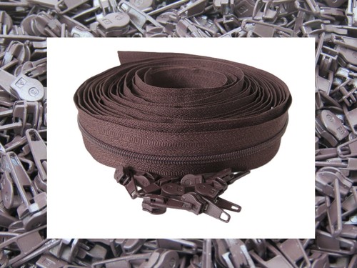 No3 Continuous Chain Zip and Autolock Sliders Various Colours 5m 10 Sliders - Picture 5 of 12