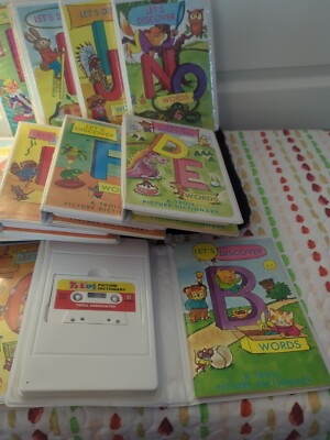 Vintage LETS DISCOVER WORDS Talking Picture Dictionary~By TROLL set of 10~ABC's