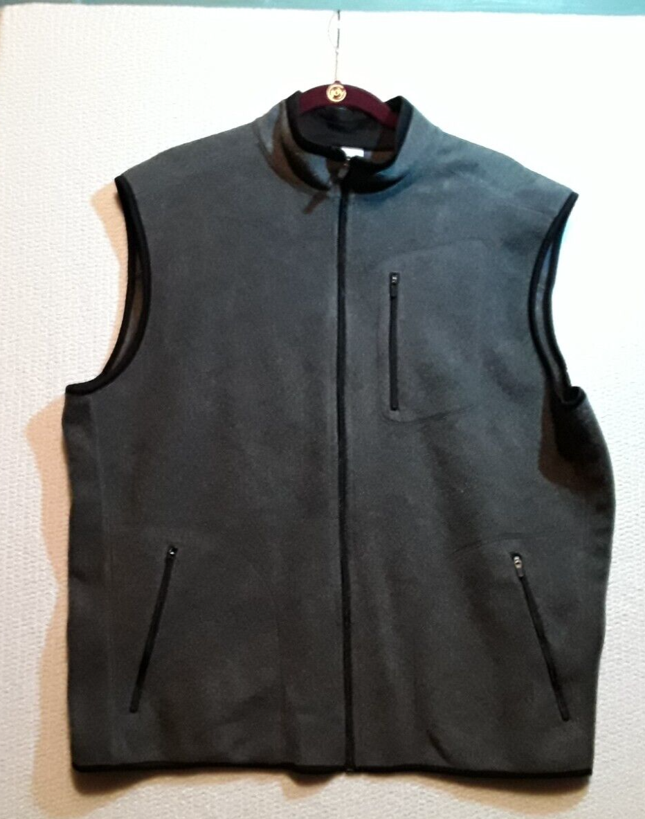 Soft Cozy Gray Fleece Full Zip Sweater Vest for Golf Fishing Hiking-image