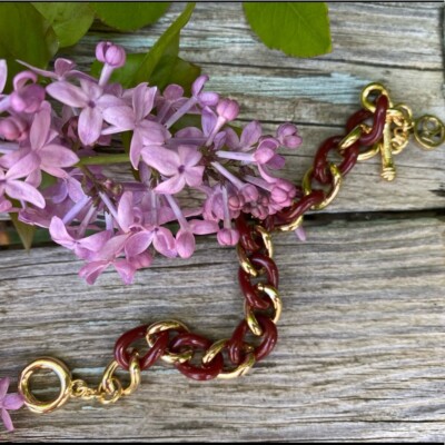 Rustic Cuff Clasp Bracelet - brown and gold braid pattern. NWOT.