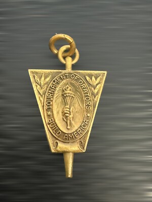 TOURNAMENT OF ORATOR NEW YORK JOURNAL AMERICAN AWARD 1951 CHARM TOKEN BUILD AMER