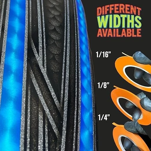 Cinta adhesiva de vinilo LiME LiNE para rayas - Paquete combinado [1/4" 1/8" 1/16"] Foto 3 de 4