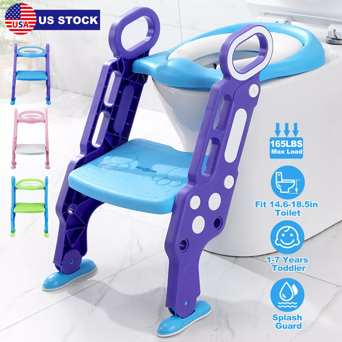 Kids Potty Training Toilet Seat with Step Stool Ladder for Baby