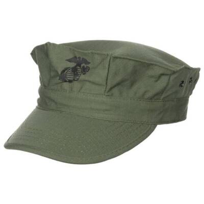 USMC Olive Drab Utility Cover - Marine Corps OD Green 8-Point Hat