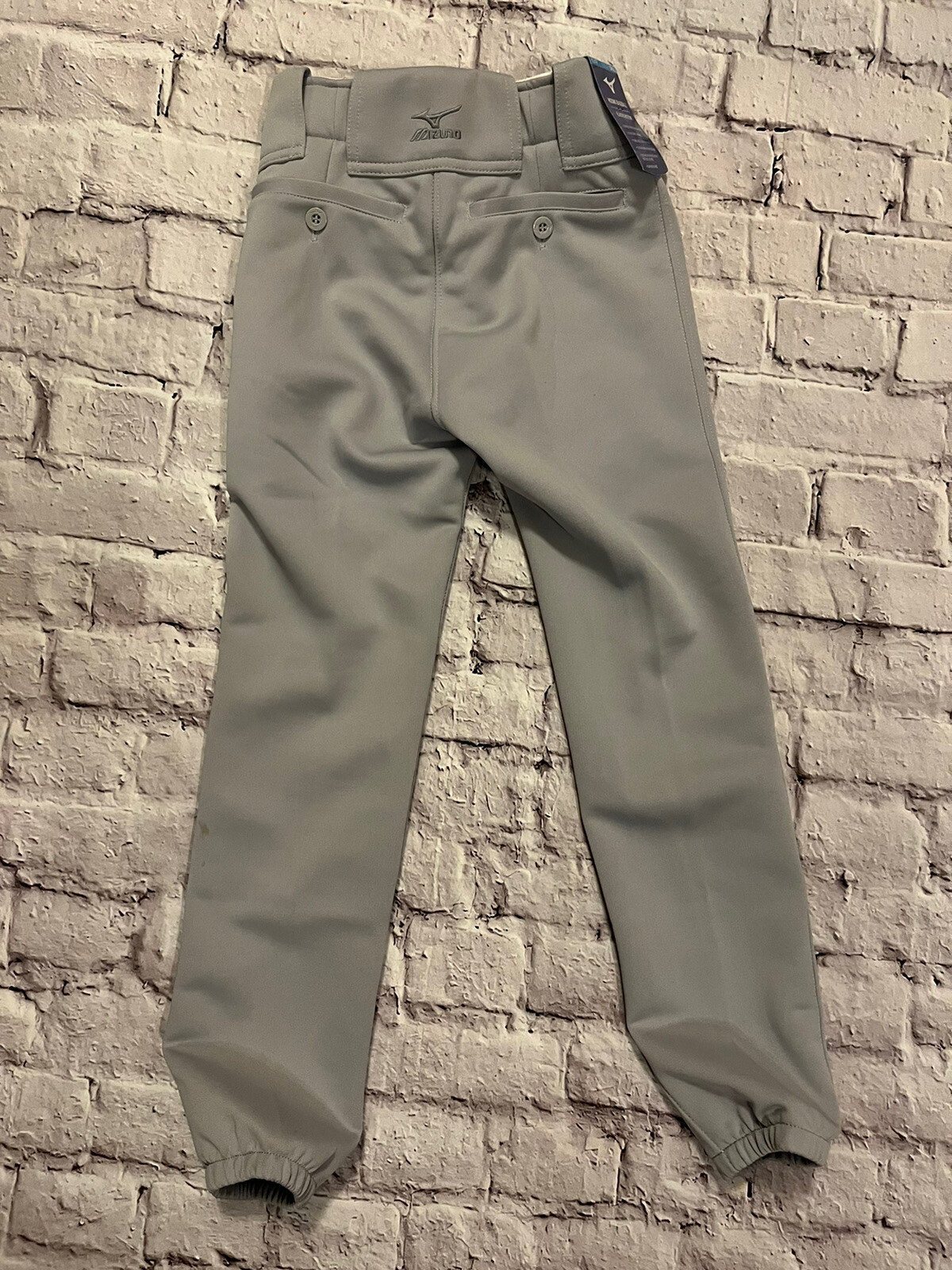🔥Mizuno Youth Baseball Pants Mediu Gray Elastic Bottom Performance Plus