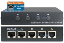Bi-Directional 4-Port RJ45 Ethernet Network Manual Switch With Gigabit Support