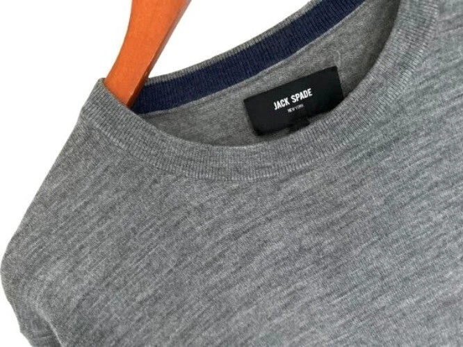 Jack Spade 100% Wool Crewneck Gray Knitted Pullover Sweater Size Med - Image 3 of 4