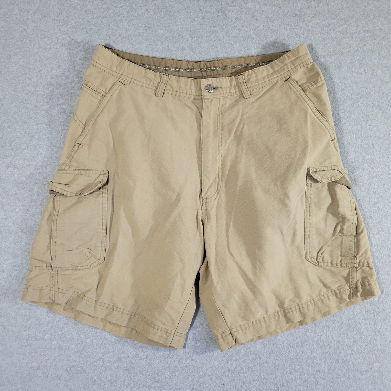 REI Cargo Shorts Men's 34 Hybrid Outdoor Beige Canvas… Gem
